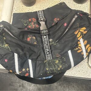 Desigual Black Floral Shoulder Bag with Yellow and Pink Accents